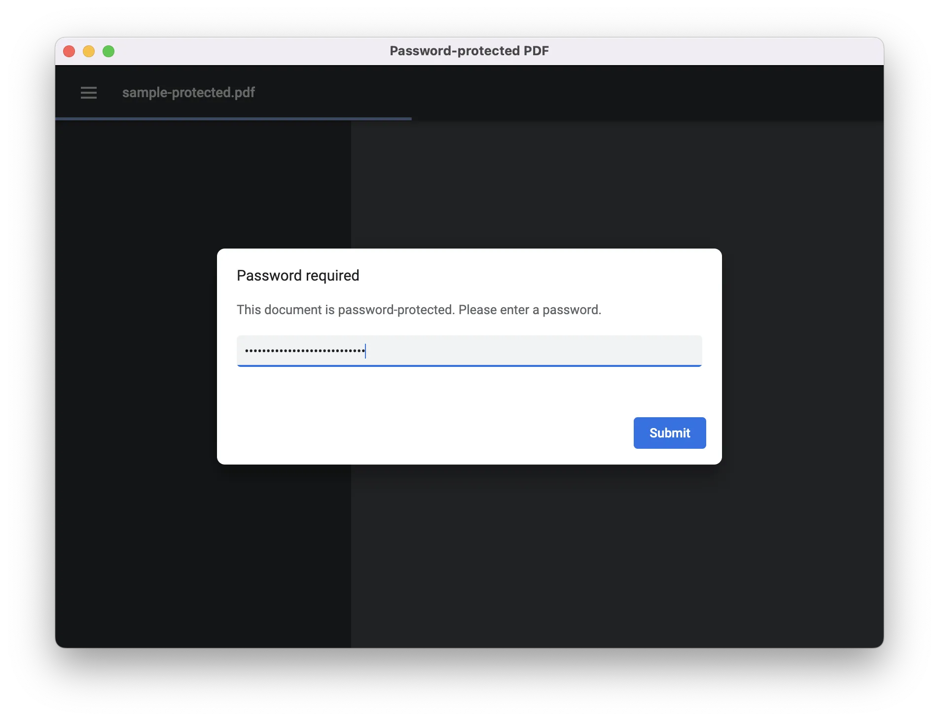 Chromium PDF 查看器密码对话框